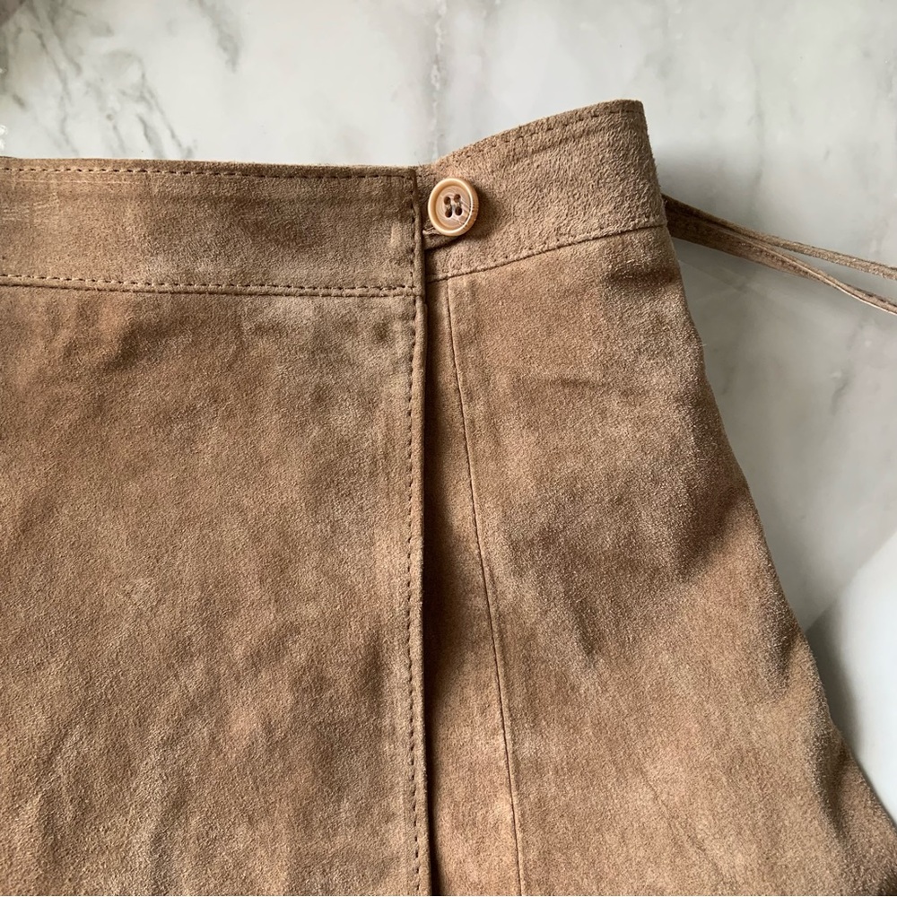Suede skirt lined wrap with ties
